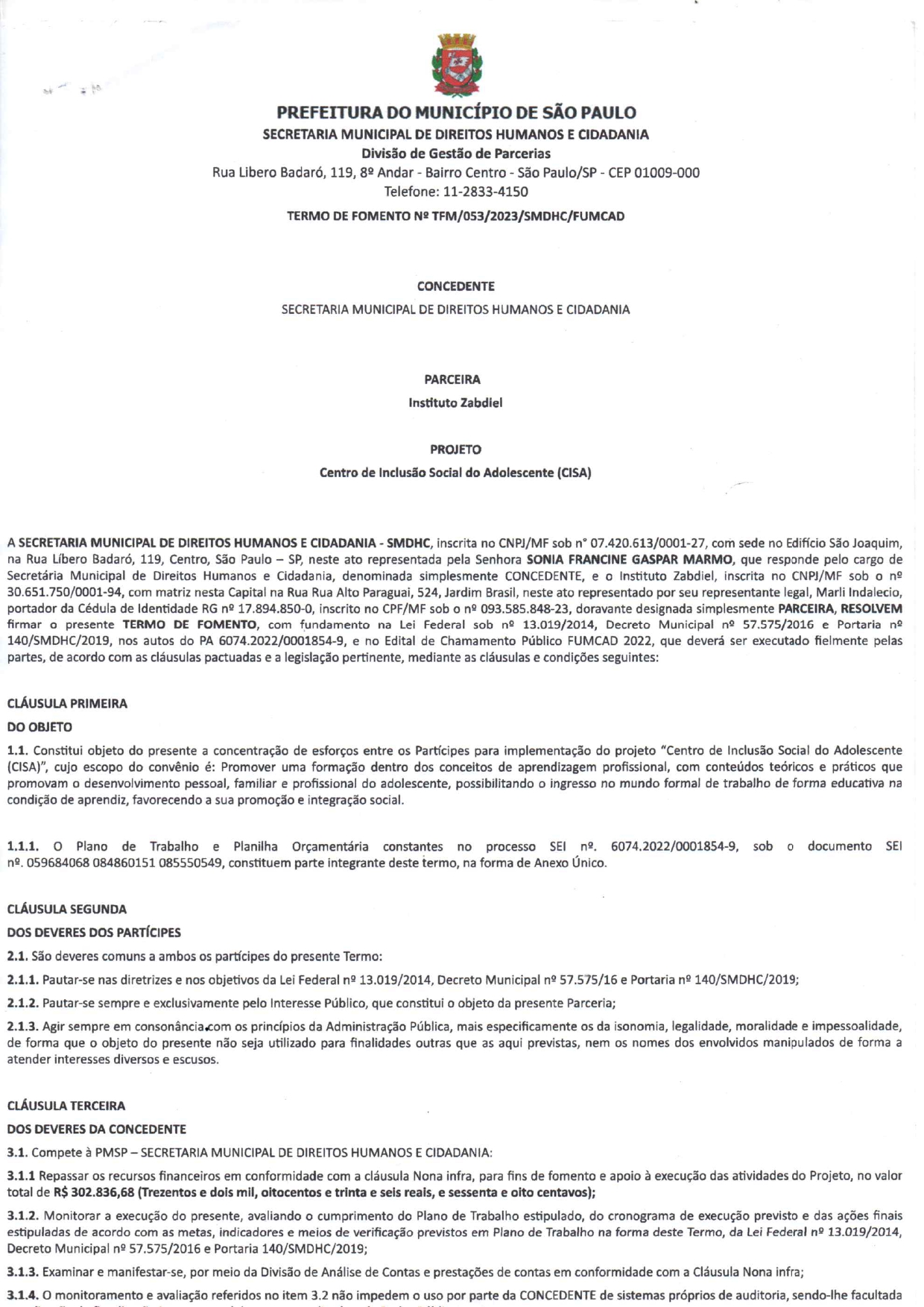 Termo de Fomento Parceria Prefeitura _page-0001